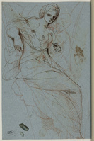B 089
<br/>
Twee vrouwen en een putto (studie voor een pendentief)
<br/>
<em>Testa, Pietro (1611-1650)</em>